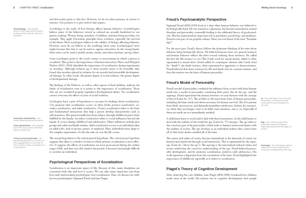 A textbook spread composed of text.