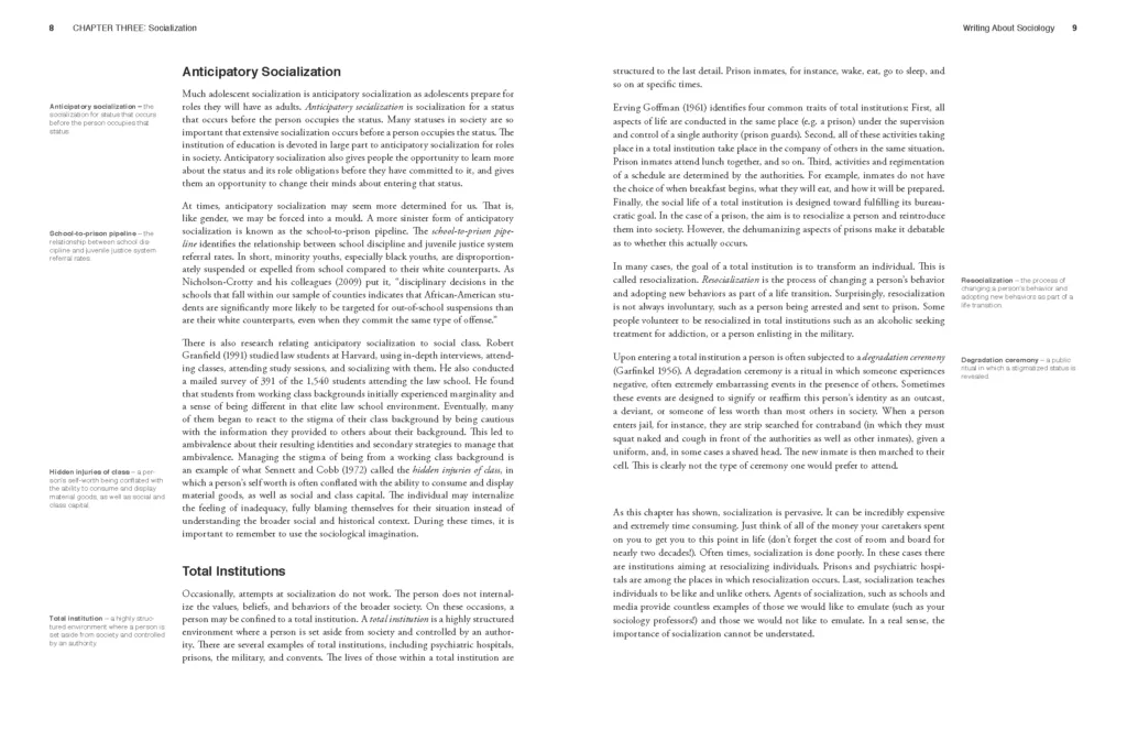 A textbook spread composed of text.